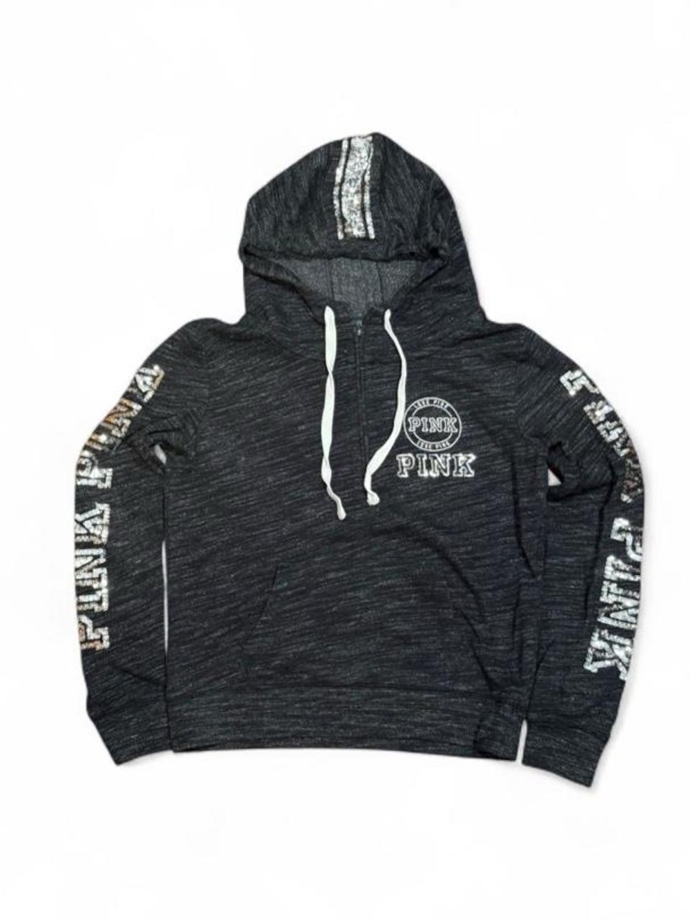 Y2K Pink Victoria Secret Bedazzled Zip Up Hoodie